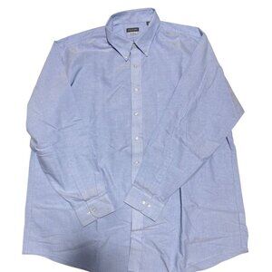 Van Heusen Size 19 36/37 Blue Regular Fit Wrinkle Free Long Sleeved Dres…